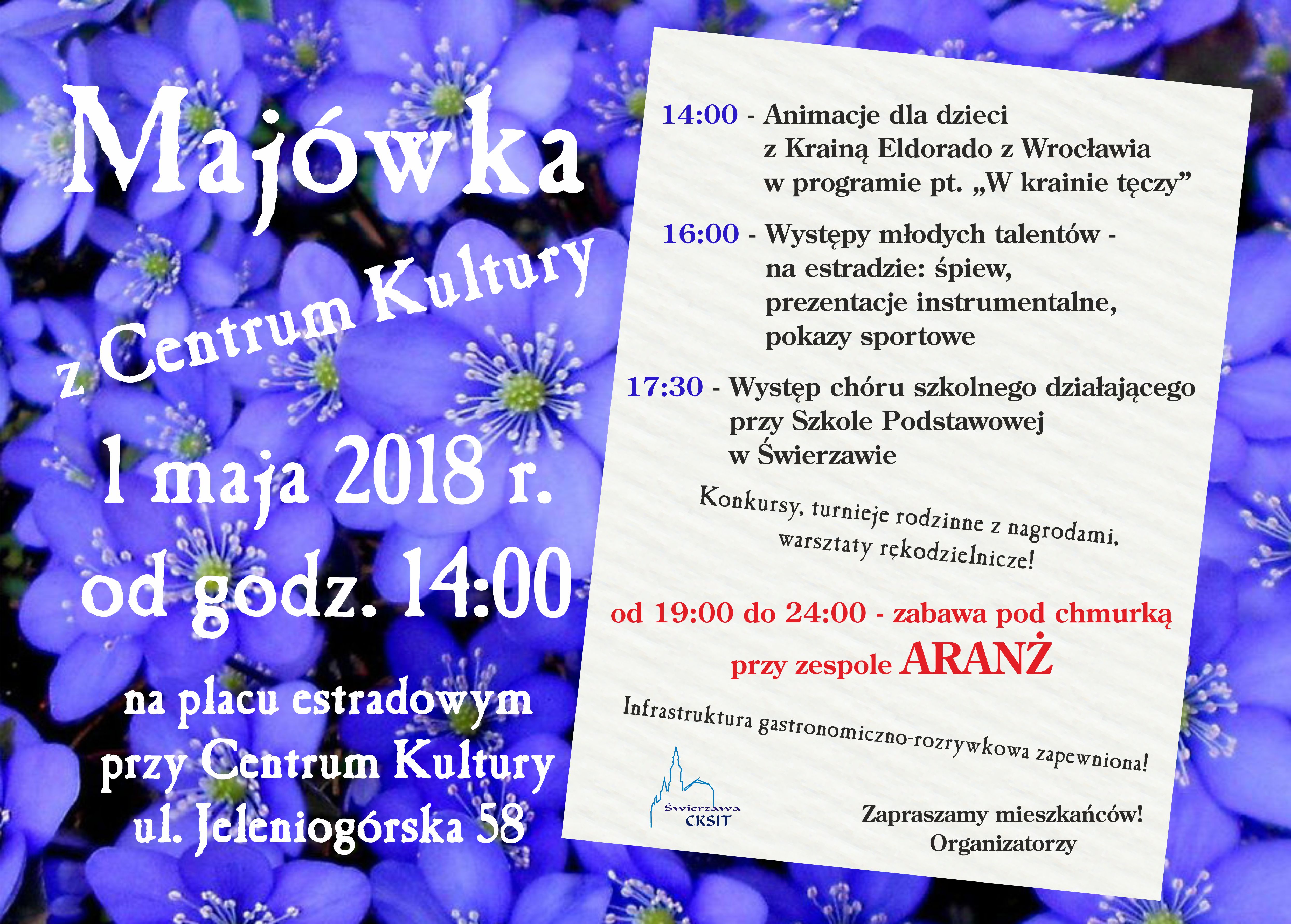 Białe napisy na niebieskim tle 